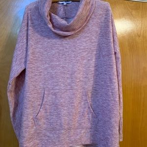 Heather pink cowl neck sweater